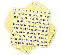 Numéros Autocollants 1 à 100 Nombre d'Étiquettes Autocollantes Rond pour Marquer La Bouteille d'Assaisonnement de Cuisine 30 Feuilles