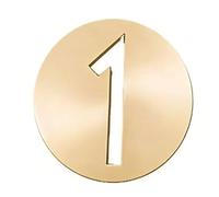 Numéros d'adresse de boîte aux lettres de porte en laiton de 2,5 pouces, chiffres ronds sans clous 0-9(1)