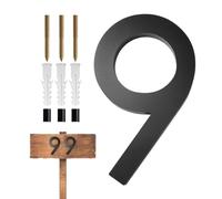 Numéros d'adresse modernes 3D flottants noirs | Antirouille pour maisons, clôtures, boîtes aux lettres, rues, murs