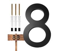 Numéros d'adresse modernes en acrylique noir flottant 3D | Numéro de maison pour maisons, jardins, boîtes aux lettres, rues, murs