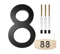 Numéros d'adresse modernes - Numéros de maison noirs 3D flottants - Noir | Tendance pour clôtures, jardins, boîtes aux lettres, rues, murs