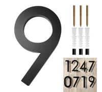 Numéros d'adresse modernes, numéros de maison noirs 3D flottants noirs | Acrylique pour maisons, jardins, boîtes aux lettres, rues, murs