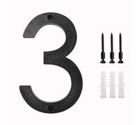 Numéros de boîte aux lettres, Numéro de maison flottant 200 mm/8 po ABS noir en relief, chiffres, adresse, lettres 0 à 9, grandes plaques porte modernes, numéros d'extérieur for la(3)