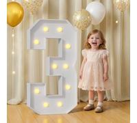 Numéros de chapiteau de 1,2 m, chiffres en mosaïque pour cadre de ballons, 3 ballons pour décoration d'anniversaire, décoration d'anniversaire