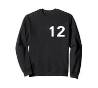 Numéros de Groupe ou d'équipe Assortis Avant et arrière numéro 12 Sweatshirt