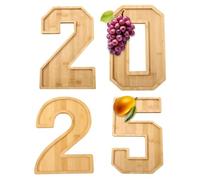 Numéros de joint de charcuterie, joint de charcuterie 2025 | Boîte à gâteau de bonbons pour souvenirs de fête, grand récipient en bois pour cupcakes de bonbons pour fruits, fromage et légumes