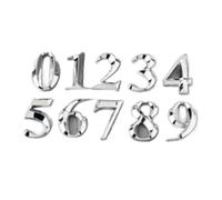 Numéros de maison 3D adhésifs chromés, Plaque de numéro maison 3D auto-adhésive for chiffres 0-9 multicolore 50mm x 30mm(Silver,Number 7)