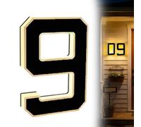 Numéros de maison à éclairage solaire - Étanche - 22,9 cm - Numéros d'adresse à DEL pour l'extérieur - Éclairage solaire - Numéros d'adresse à DEL (9)