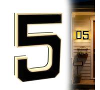 Numéros de maison à éclairage solaire - Étanche - 22,9 cm - Numéros d'adresse à DEL pour l'extérieur - Éclairage solaire - Numéros d'adresse à DEL (5)
