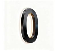 Numéros De Maison À LED Rétroéclairés Pour L'extérieur Plaque D'adresse Moderne Éclairée En Noir Mat Avec Lumière Blanche Chaude (0,12inch)