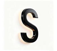 Numéros De Maison À LED Rétroéclairés Pour L'extérieur Plaque D'adresse Moderne Éclairée En Noir Mat Avec Lumière Blanche Chaude (S,16inch)