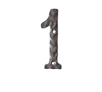 Numéros de maison de 14,9 cm en fonte robuste rustique avec aspect martelé (1)