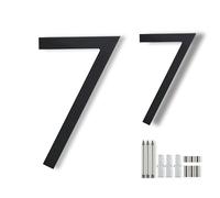Numéros de maison de 20,3 cm pour l'extérieur moderne, numéros de maison en métal pour l'extérieur, grands numéros de maison noirs pour adresse de maison, noir mat, flottant, en aluminium-numéros 7