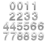 Numéros de Maison Effet Métal Argenté Adhésifs 5cm 20 Pièces | ABS et Résine, Ne Se Décolore Pas, Pose Facile, Retrait Simple, Usage pour Lieux Commerciaux