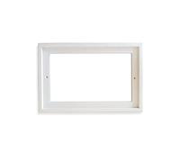 Numéros de maison en céramique italienne peints à la main - Design simple noir - Dimensions : 11 x 7 cm (cadre blanc à 2 carreaux)