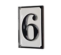 Numéros de maison en céramique italienne peints à la main - Numéro 6 - Dimensions : 11 x 7 cm