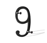 Numéros de maison en fonte de 14 cm - Numéros de boîte aux lettres solides pour intérieur et extérieur - Pour projets de bricolage - Lettres murales à suspendre - Numéro 9