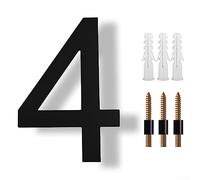Numéros de maison flottants - 20,3 cm - Numéros de maison flottants modernes en métal noir - Adresse de garage, porte de garage, plaque chiffres de rue - 4