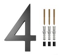 Numéros de maison flottants de 15,2 cm au design moderne pour adresse, garage ou portail, panneau noir haute visibilité (4)
