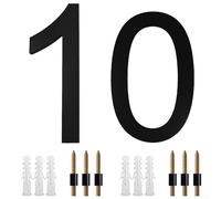 Numéros de maison flottants modernes de 20,3 cm, grand panneau noir pour porte d'entrée, garage, portail, support mural, haute visibilité, décoration d'intérieur extérieure (A)