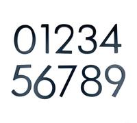 Numéros de maison flottants modernes pour extérieur - 142 mm grands panneaux d'adresse en alliage de zinc noir pour porte, boîte aux lettres, mur, jardin - Résistance aux intempéries (trois)