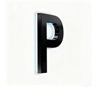 Numéros De Maison Lumineux Noir Mat, Rétroéclairés Par LED Blanches Pour Une Grande Visibilité Plaque D'adresse Extérieure Moderne (P,12inch)