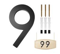 Numéros de maison noirs, numéros de maison modernes 3D flottants noirs | Brillant pour clôtures, jardins, boîtes aux lettres, rues, murs