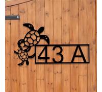 Numéros de maison personnalisés en forme de tortues de mer pour l'extérieur, panneaux d'adresse, numéros d'adresse pour maisons, panneaux personnalisés en métal, art mural extérieur, décoration murale