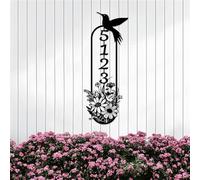 Numéros de maison personnalisés pour l'extérieur moderne, panneaux d'adresse en forme de colibri, numéros d'adresse d'oiseau noir pour la maison, panneaux personnalisés en métal, art mural en métal,
