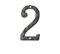 Numéros de maison robustes en fonte rustique en métal 14 cm aspect martelé (2)