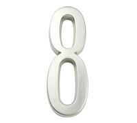 numéros de portail, Numéro de maison autocollant en métal, 101 mm, for extérieur, boîte aux lettres, porte, 10,2 cm, argent/noir, alliage zinc, n°0-9(Silver,8)