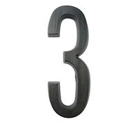 numéros de portail, Numéro de maison autocollant en métal, 101 mm, for extérieur, boîte aux lettres, porte, 10,2 cm, argent/noir, alliage zinc, n°0-9(Black,3)