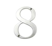 numéros de portail, Numéro de maison en métal argenté 101 mm, 10,2 cm, alliage zinc, chiffres modernes, numéro porte n°0 à 9(8)