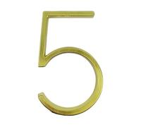 numéros de portail, Numéro de maison flottant 125 mm, 5 pouces, en alliage zinc doré, numéro et lettre, plaque d'adresse métal, porte extérieure, tiret n° 0-9(5)