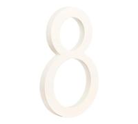numéros de portail, Numéro de maison flottant extérieur 152 mm, 15,2 cm, plaque d'adresse en métal blanc, porte d'appartement, n°0-9(8)