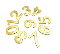 numéros de portail, Plaque autocollante en plastique ABS doré de 10 cm, numéro porte maison, adresse d'hôtel, chiffres, plaque(5)