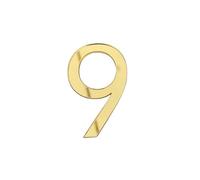 numéros de portail, Plaque de porte adhésive 3D for extérieur, appartement, hôtel, adresse, maison moderne, acrylique, numérique, créative(Gold,9)