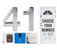 Numéros de porte argentés à coller, lettres A, B, C, D, 7,6 cm, pour portes, boîtes aux lettres, chambres d'hôtel (41)