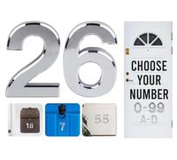 Numéros de porte argentés à coller, lettres A, B, C, D, 7,6 cm, pour portes, boîtes aux lettres, chambres d'hôtel (26)