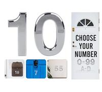 Numéros de porte argentés à coller, lettres A, B, C, D, 7,6 cm, pour portes, boîtes aux lettres, chambres d'hôtel (10)