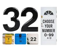 Numéros de porte de 7,6 cm à coller de 0 à 99 - Numéro de maison noir en ABS - Autocollants 3D pour portes, boîtes aux lettres, chambres d'hôtel (32)