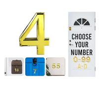 Numéros de porte dorés à coller, lettres A, B, C, D, 7,6 cm, pour portes, boîtes aux lettres, chambres d'hôtel (4)