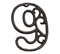 Numéros de porte en lettres numériques, chiffres arabes vintage 0 à 9, plaques et panneaux décoratifs style antique for la maison le jardin, fonte(9)