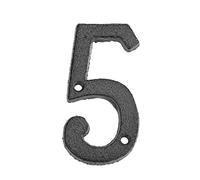 Numéros de porte en métal, Numéros numériques rétro en métal 3D en fonte for maison, plaque de porte, décoration murale de café, cour, panneau créatif, numéros de porte d'entrée(5)