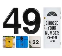 Numéros de porte noirs à coller, lettres A, B, C, D, 7,6 cm, pour portes, boîtes aux lettres, chambres d'hôtel (49)