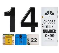 Numéros de porte noirs à coller, lettres A, B, C, D, 7,6 cm, pour portes, boîtes aux lettres, chambres d'hôtel (14)