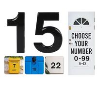 Numéros de porte noirs à coller, lettres A, B, C, D, 7,6 cm, pour portes, boîtes aux lettres, chambres d'hôtel (15)