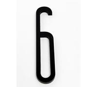 Numéros de porte numériques avec lettres l'alphabet, 1 pièce Shu 0-9, numéro maison moderne en plastique 3D, 8 cm, noir, plaque d'adresse numérique extérieure, autocollant for hôtel(Number 6)