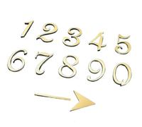 Numéros de porte numériques en lettres, 1 numéro maison doré, plaques rétro 5 cm for villa ou hôtel, chambre dortoir plaque d'immatriculation voiture(Number 5)