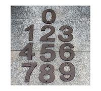 Numéros de porte numériques en lettres l'alphabet, 1 pièce 127 mm (5 pouces), et chiffres métal, plaques numéro rétro fonte, panneau d'adresse extérieur à faire soi-même(Number 0)